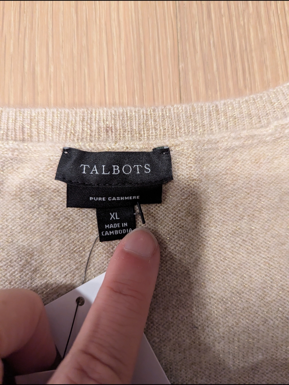 Classic Cashmere Beige Button Cardigan Sweater Set - Picture 8 of 9